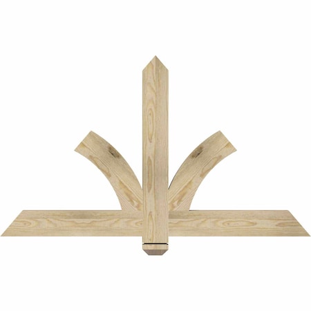 Ekena Millwork Redmond Rough Sawn Timber Gable Bracket, Douglas Fir, 48"W x 28"H x 2"D x 4"F, 14/12 Pitch GBW048X28X0204RED00RDF